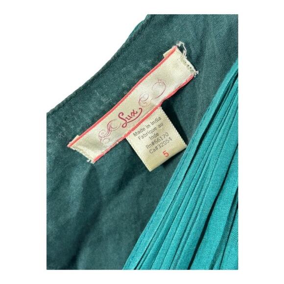 Urban Outfitters Lux Steampunk Victorian Green Ruffle Midi Dress Size 5 - Picture 7 of 16